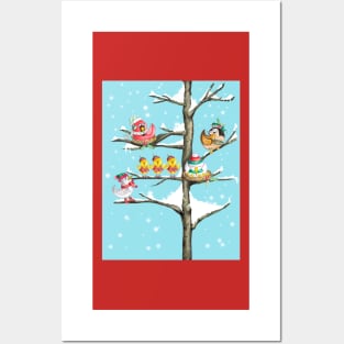 Birds at Christmas Posters and Art